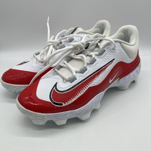 Nike Men’s Size 10.5 Alpha Huarache Elite 4 Low MCS White Red Baseball Cleats - Picture 7 of 8