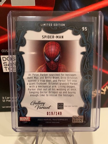 2022 Skybox Marvel Masterpieces #95 Spider-Man Red Foil Gallery Variant 019/149 - Picture 2 of 2