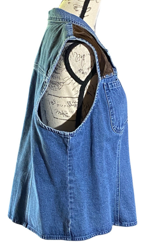 Stonebridge Damen 1X blau Country Denim offen Western Akzent Nieten Weste - Bild 7 von 11