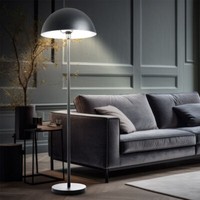 Stehleuchte Stehlampe Dunkelgrau Matt Aluminium Lampe Wohnzimmerlampe HöHe 145Cm