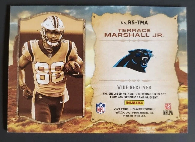 TERRACE MARSHALL JR. 2021 Panini Playoff ROOKIE STALLIONS Relic #RS-TMA - Image 2 of 2