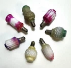 Lot of 7 Vintage Old Antique Milk Glass Unique Shape Light Bulb Christmas JAPAN