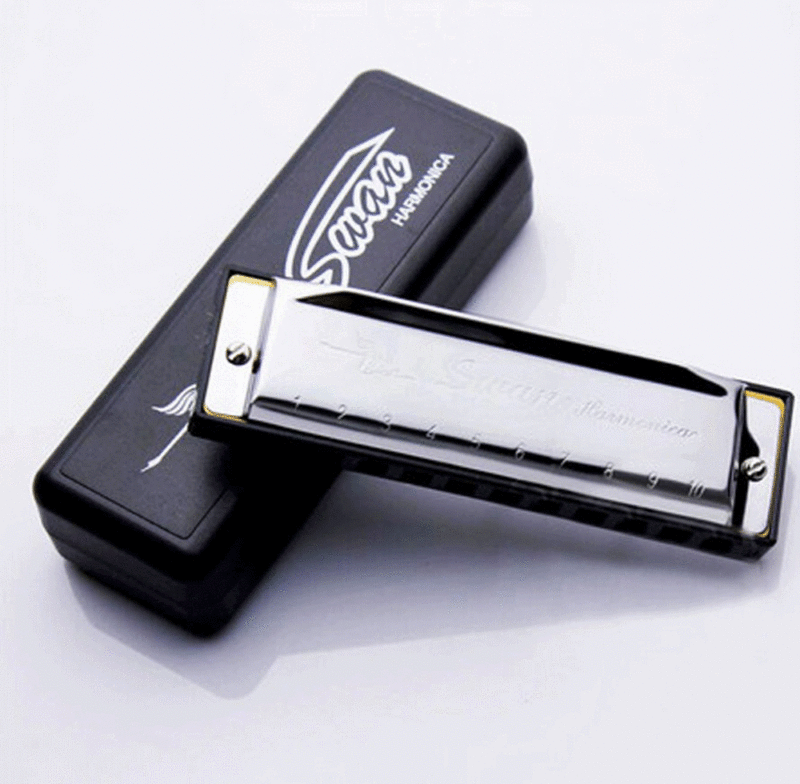 Professional Silver Swan Harmonica 10 Hole Key of C for Blues