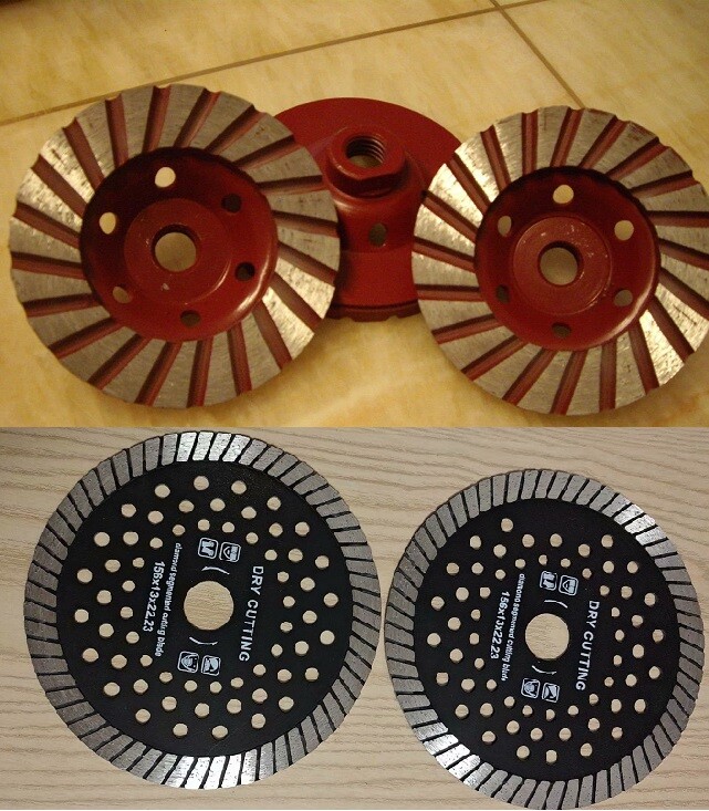 Taza de molienda travertino hormigón piedra 5" 3 + 12 granito turbo hoja continua