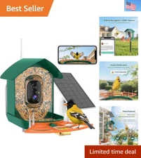 2K Smart Bird Feeder with Solar Power: AI Identification & Instant Notifications