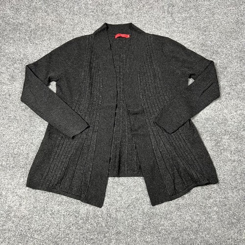 Krimson Klover Pullover Damen XL schwarz grau 100% Wolle vorne offen Cardigan Strick