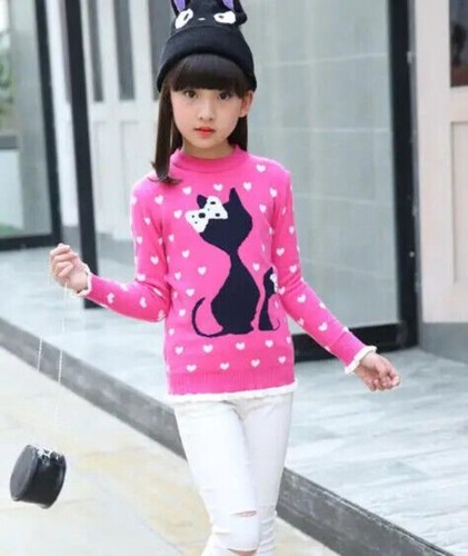 New Autumn Children's Clothing Girls' Pullover Knitted Pullover Girls Sweater - Picture 3 of 28