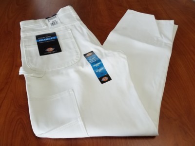 NEW DICKIES RELAXED FIT WHITE UTILITY 