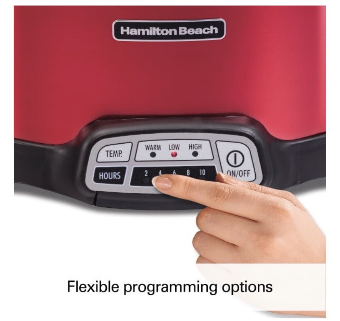 Hamilton Beach 7 Quart Programmable Slow Cooker With Party Dipper, Red