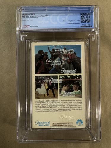 BETAMAX — CGC 9.4 A+ •• GREASE •• First Print Scotch Slipcover, Like VHS - Picture 2 of 4
