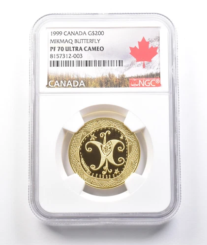 1999 Canada 200 Dollars Gold Mikmaq Butterfly PF70 UCAM NGC *3757