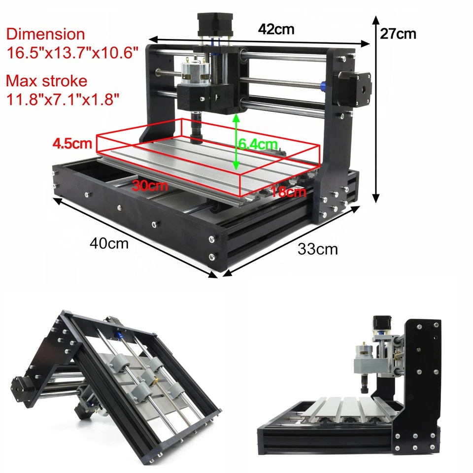 〖DE〗3-Achse DIY 3018-PRO CNC Router Fräsemaschine grbl Steuerung Graviermaschine - Bild 3 von 4