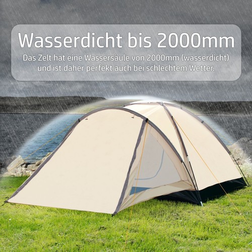 Kuppelzelt Iglu Zelt Camping Festival Trekking Strand 3 Personen Wandern Outdoor - Bild 2 von 9