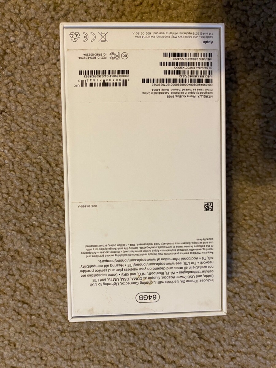 iPhone XR Blue 64 GB BOX ONLY EMPTY (Product) Blue | eBay