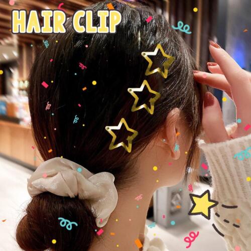 Star Hair Clip Hair Pin Cute Girl Metal Five Pointed Star bb Clip> Z6T8 - Picture 1 of 17