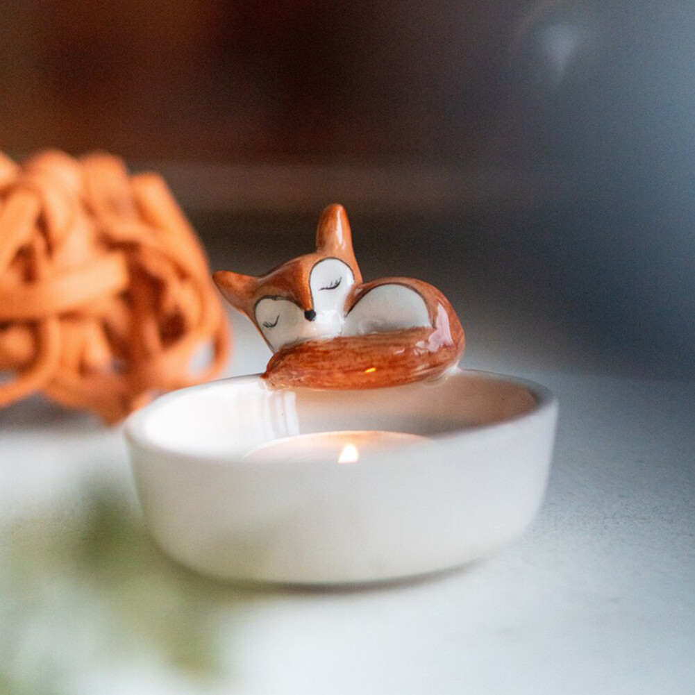 Cute Fox Candle Holder Cartoon Candlestick Lamp Holder for Animal