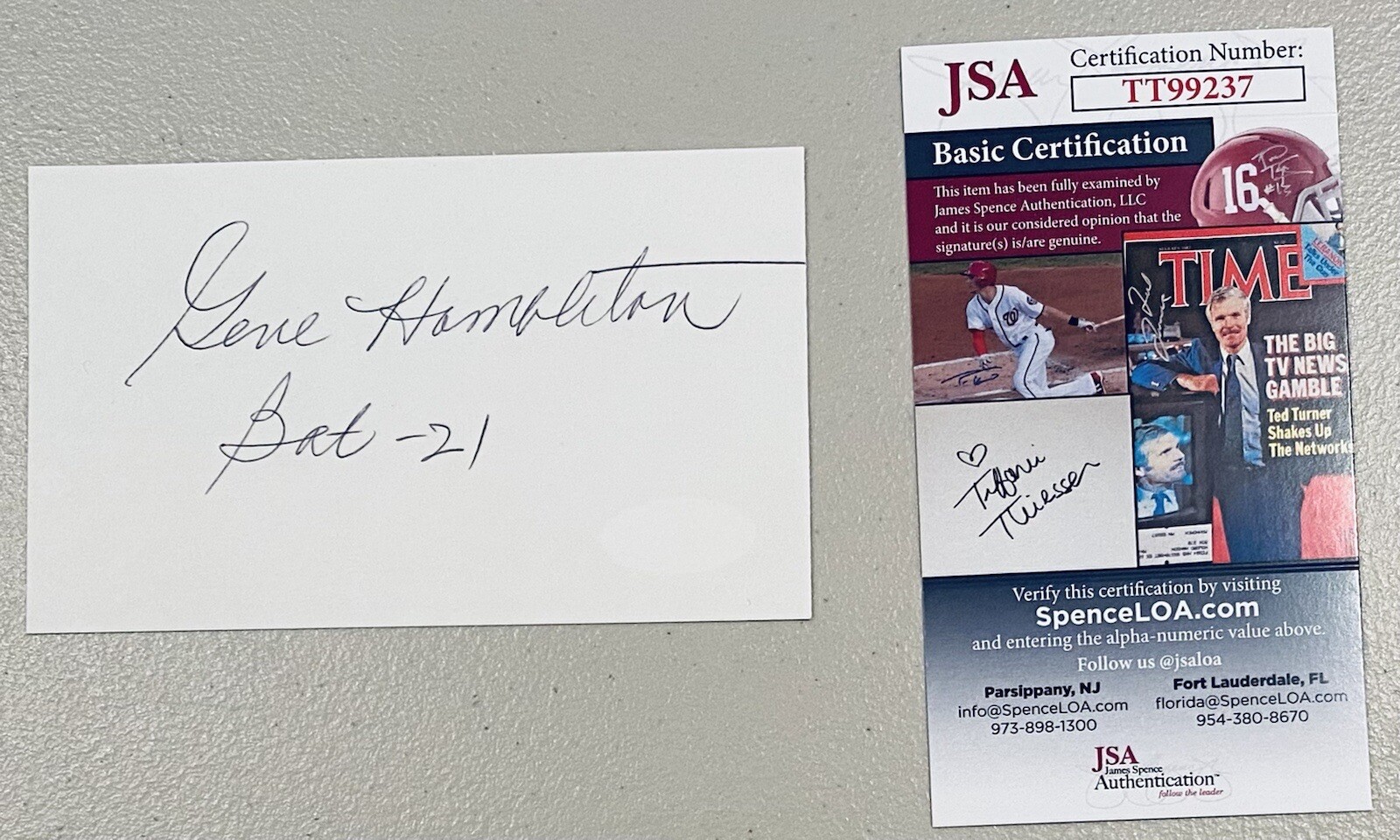 Gene Hambleton Signed Autographed 3x5 Card JSA Cert Bat 21 Vietnam Air