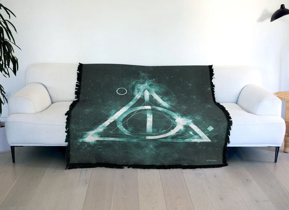 Harry Potter Blanket, 50"x60" Deathly Hallows Woven Blend Throw Blanket