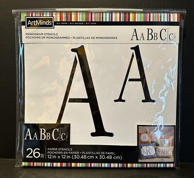 ArtMinds - DIY Monogram Alphabet Letters Stencils NIB