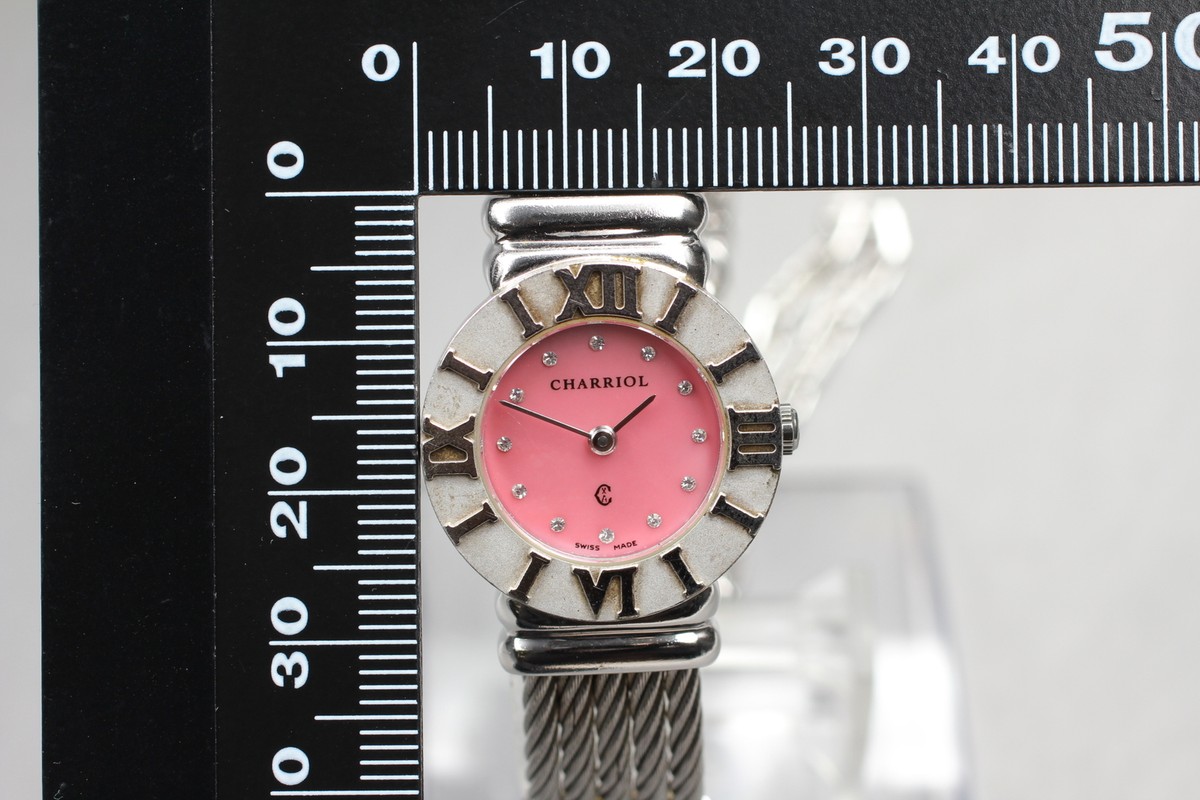 Exc+4] Philippe Charriol Saint-Tropez Pink Shell SV925 QZ Ladies