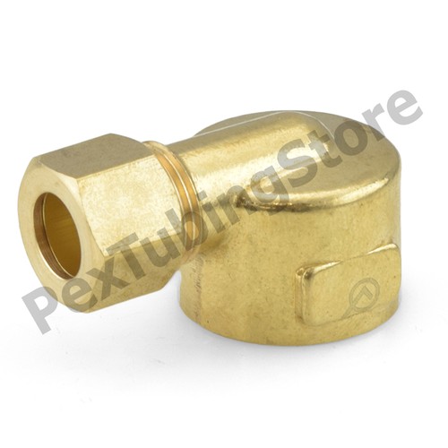 3/8" OD x 1/2" Female NPT 90-deg Elbow (Lead-Free) Brass Compression Fitting