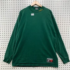 Vintage Green Bay Packers Shirt Green Long Sleeve Logo Athletic Men Large  