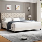 King/Queen/Full Size Bed Frame Headboard Upholstered Platform Bed Frame Modern
