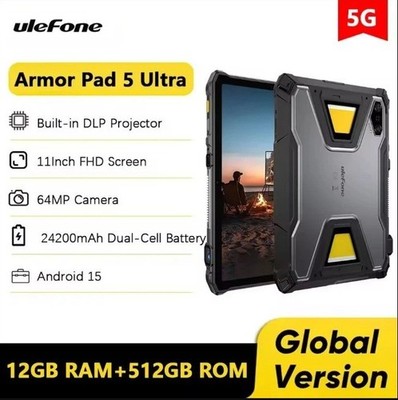 Ulefone Armor Pad 5 Ultra Rugged Tablet 11'' 5G Android 15 32+512GB Projektor