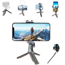 Phone Stand Tripod with Wireless Remote - Lightweight 8 inch, black