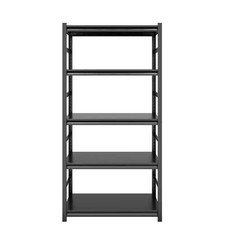 Black 5-Tier Heavy-Duty Metal Solid Storage Shelving Unit 31.5 In. W X 63 In. H
