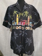 WINNIE FASHION, Mens, Tropical, Surf, Old School, Cotton, Size Large