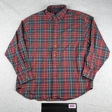 Gant Shirt Medium Red Plaid Heritage Twill  Button Up Long Sleeve Casual Mens