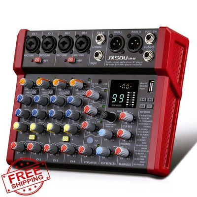JXSOU 8 Channel Audio Mixer w/ DSP Bluetooth USB