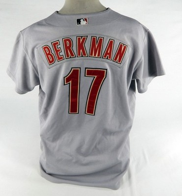 2000-01 Houston Astros Lance Berkman #17 Spiel Used Grau Trikot Henderson Loa 9