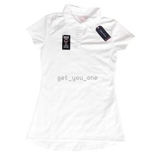 NWT Nautica Juniors White School Uniform Polo Shirt Short Sleeve UPF50 SMALL 3/5