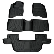Floor Mats Liners 3 Rows For 2015-2019 Ford Explorer TPE All Weather 3D Molded