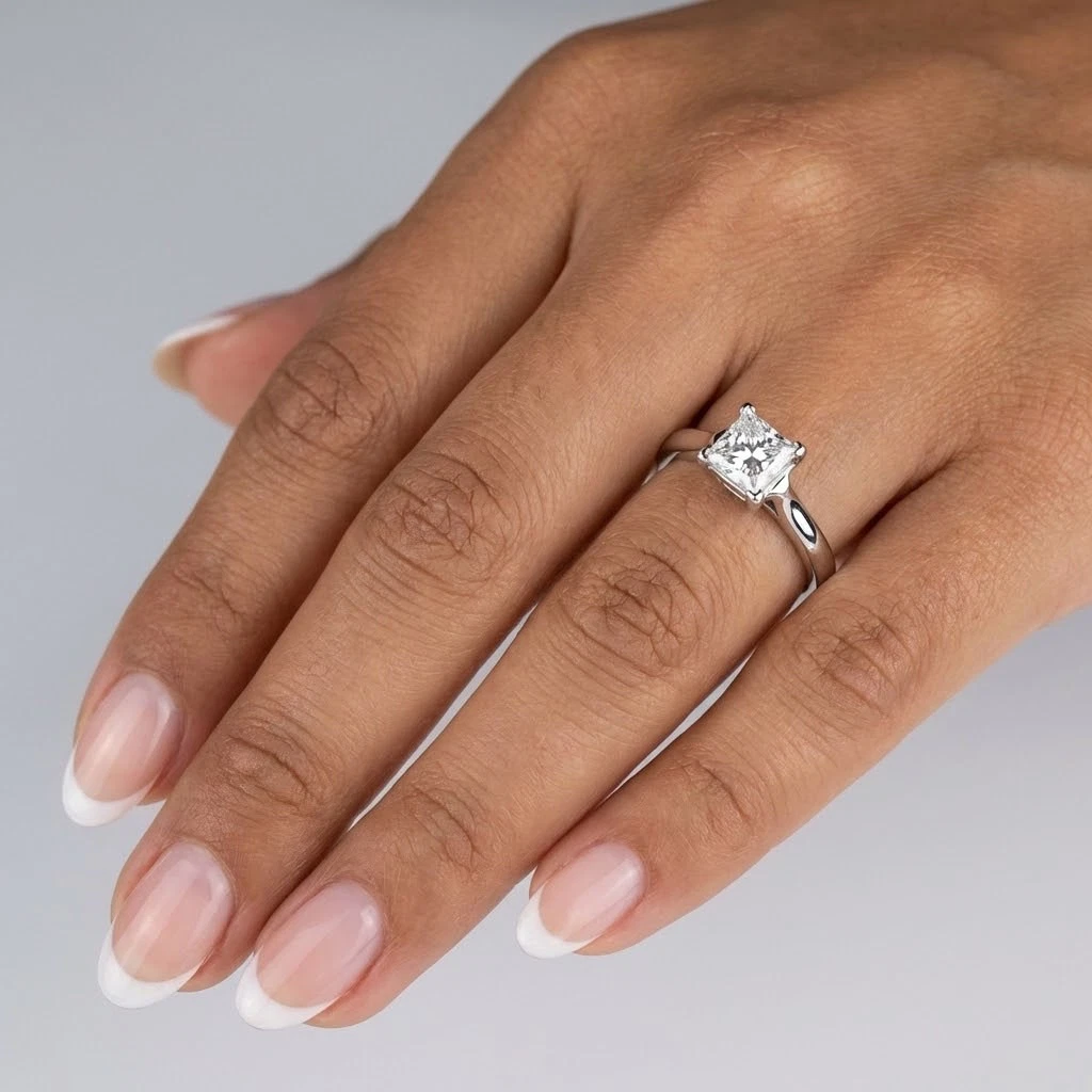 Tiffany & Co. Diamond Engagement Ring Princess White Gold