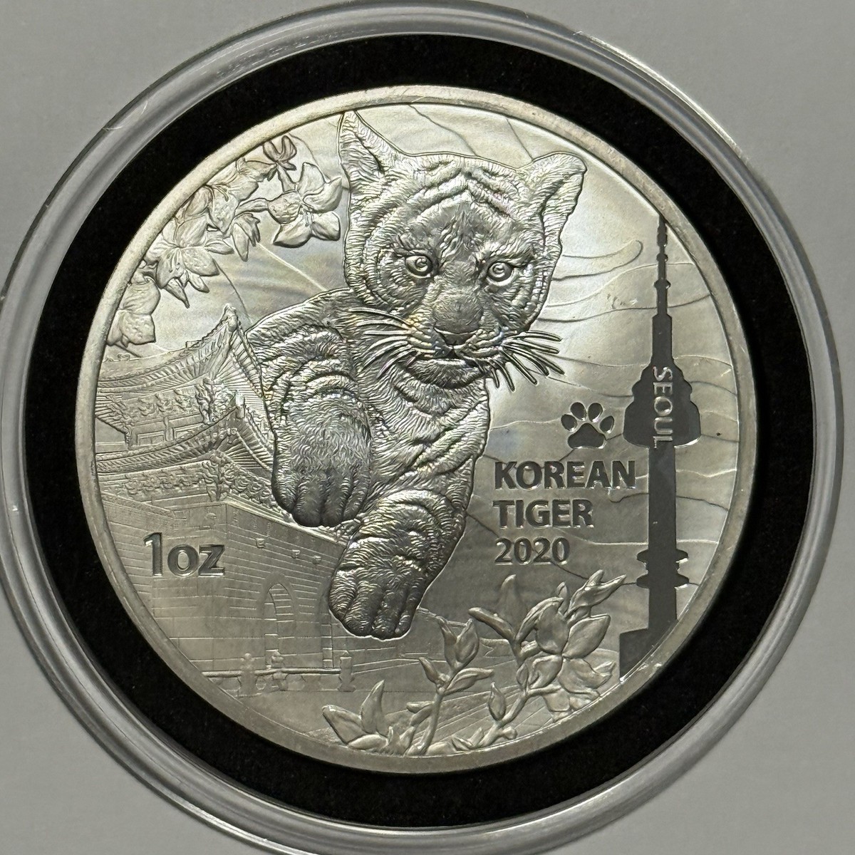 2020年 1オンス 韓国 タイガー 銀貨 コイン 2020 Korean Tiger Collector Coin 1 Troy Oz .999 Fine Silver Round