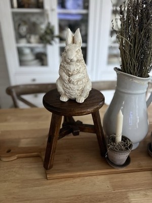 Rustic wood stool plant stand riser 9  X 8'' small country cottage decor