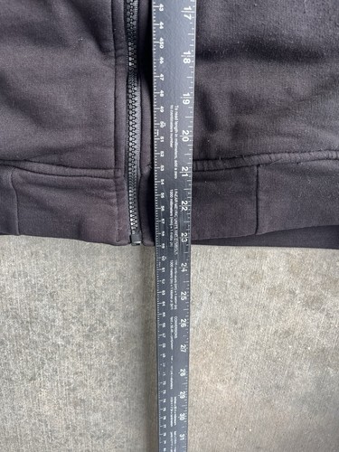 Vintage 90s Thermal Lined Hoodie Faded Boxy Black No Tag Mens L Grunge - Picture 6 of 11
