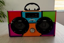Boom Box Couture Retro 90's Wireless Boombox BB-Retro Multi Color 13  x 7  