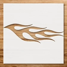 Stylized Flame Shape Movement Wall Art Reusable Plastic Stencil - StencilAir