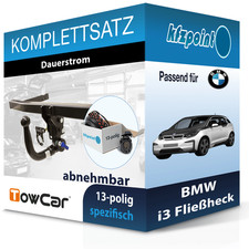TOWCAR Anhängekupplung abnehmbar und E-Satz 13polig für BMW i3 Fließheck 13- AHK