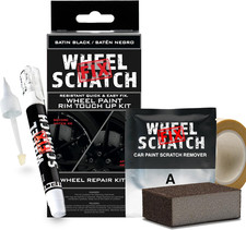   Matte Black Rim Touch up Paint, Wheel Scratch Repair Kit, Alloy Curb Rash Repa