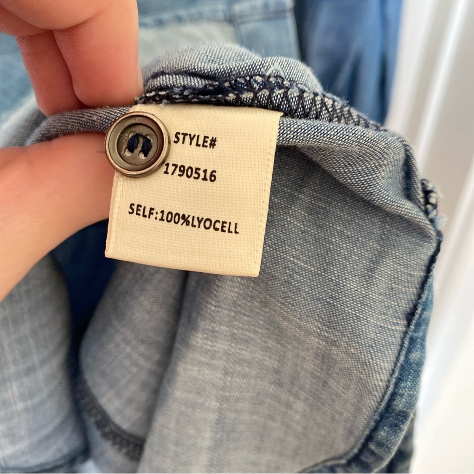 CURRENT AIR Denim Chambray Button Down Skirt Long… - image 5