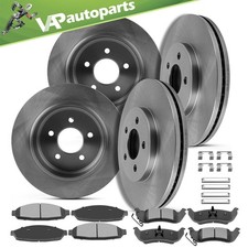 Front & Rear Rotors Ceramic Pads For Ford Crown Victoria Mercury Grand Marquis