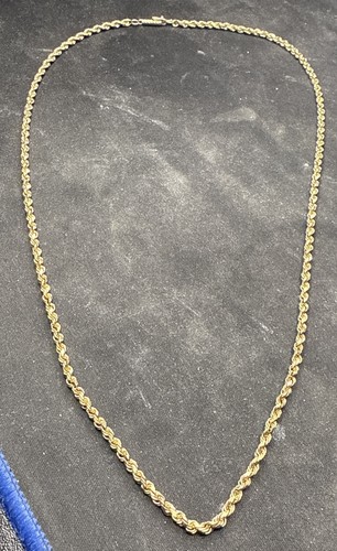 Diamond Cut 14k Solid Gold Rope Chain Barrel Clasp 21” NICE 13.74” Grams HEAVY