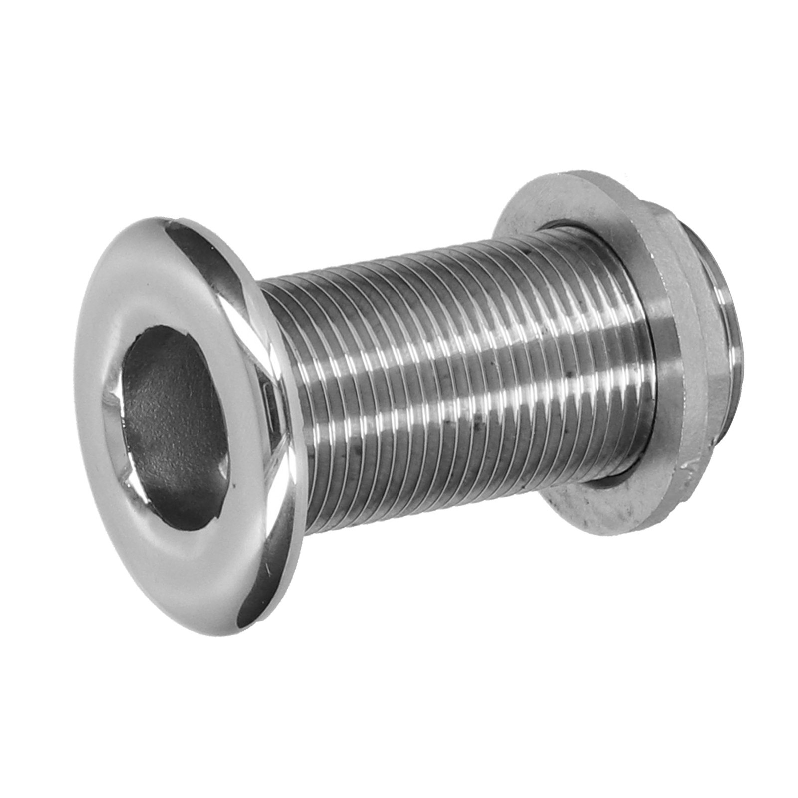 1in Thru Hull Fitting Connector Stainless Steel Water Drain Outlet For Marine