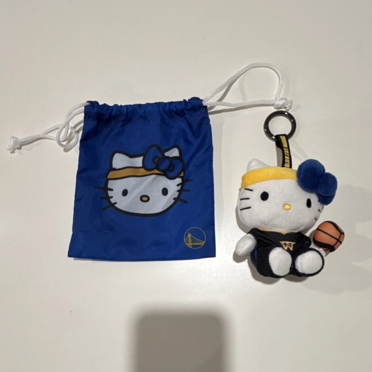 Hello Kitty Golden State Warriors Basketball Keychain Plush Blue