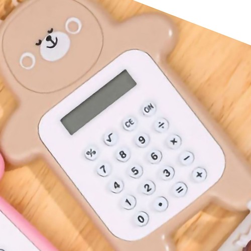Calculatrice Portable à 8 Chiffres Mini Calculatrice Cadeau Ours Jaune - Afbeelding 3 van 5